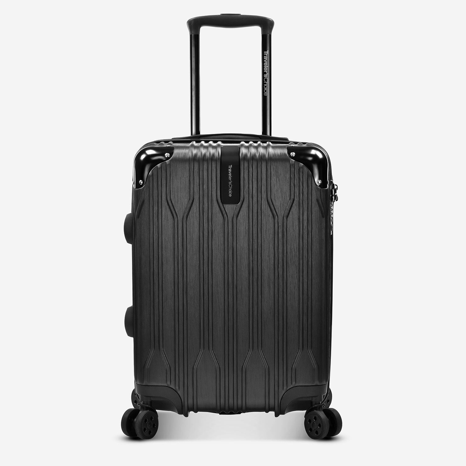 outdoor gear suitcase brand Traveler's Choice Bell Weather Expandable 20" Spinner Luggage, Black