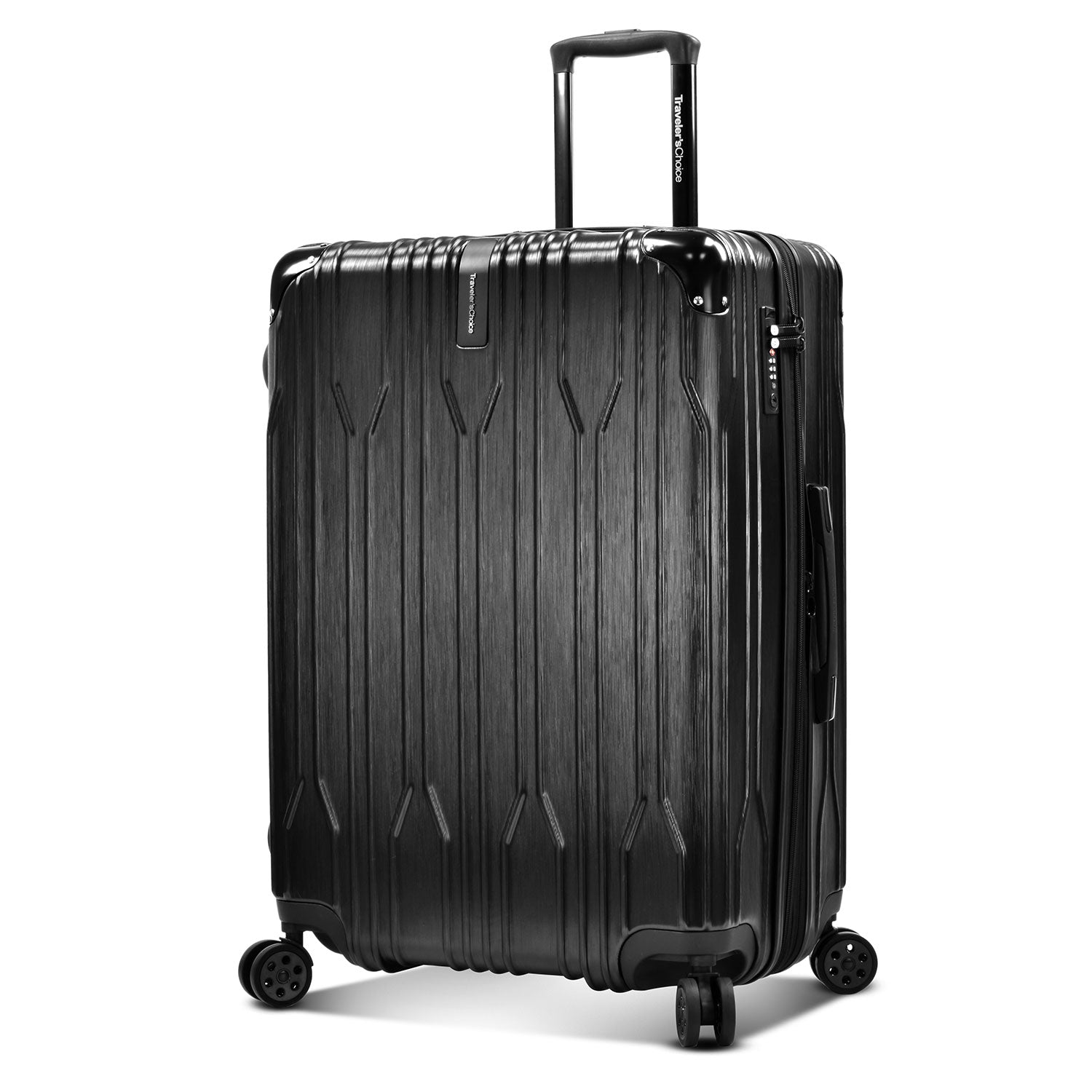 Bell Weather Large Checked Luggage Suitcase with 4 Spinner Wheels