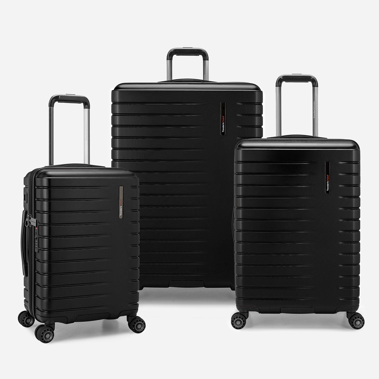 Archer 3 Piece 4 Wheel Spinner Luggage Suitcase Set w/ Built In USB Port in Carry On