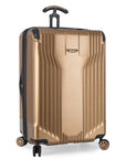 An right angle image of Continent Adventurer Large Checked Luggage Suitcase with 4 Spinner Wheels