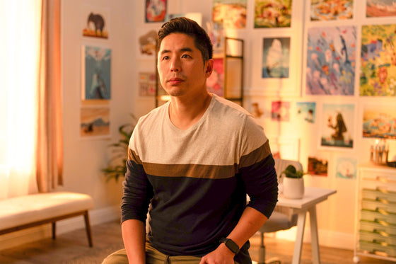 Joey Chou at his drawing desk.