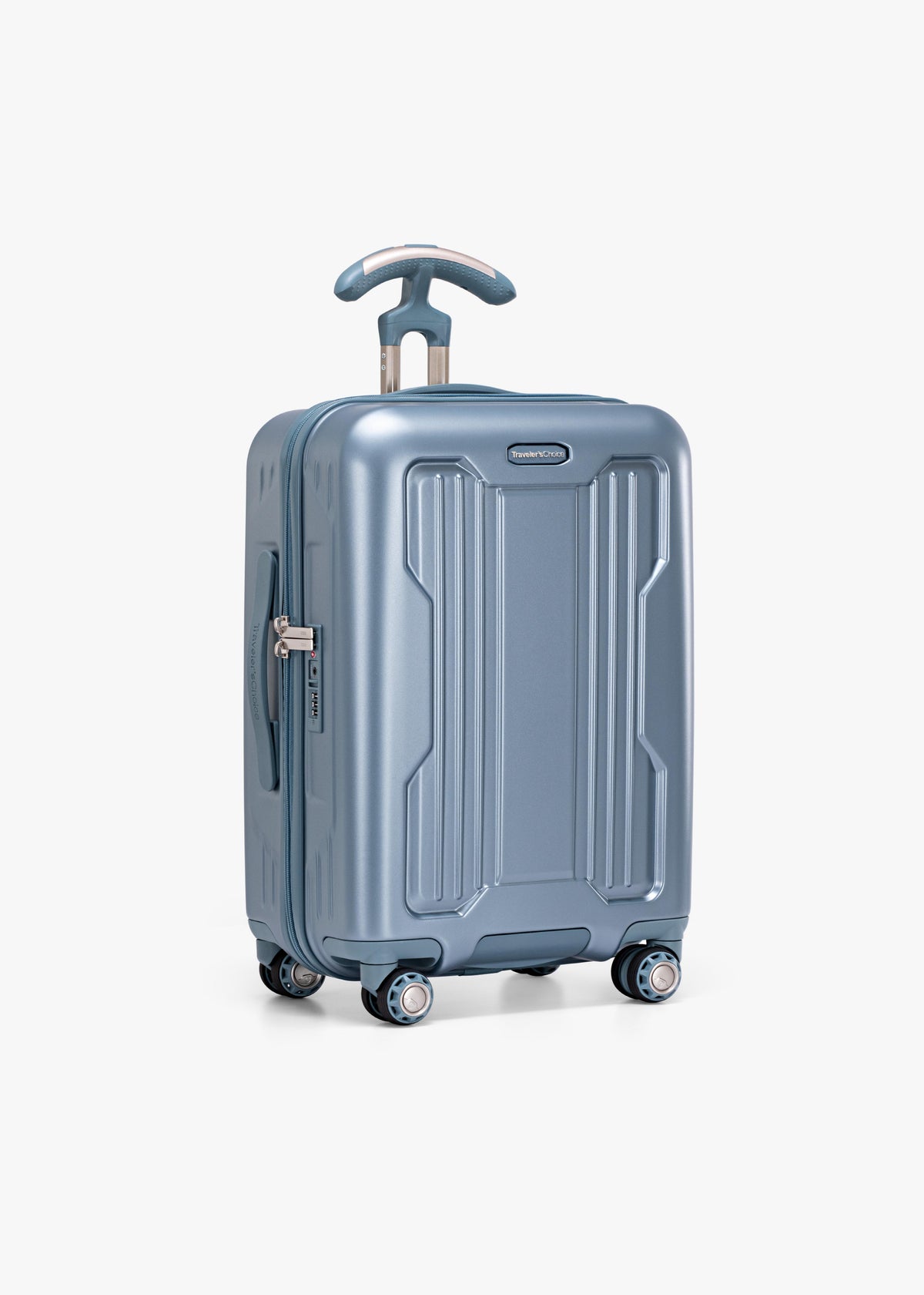 Teal Ultimax II carry-on at a three-quarter angle.