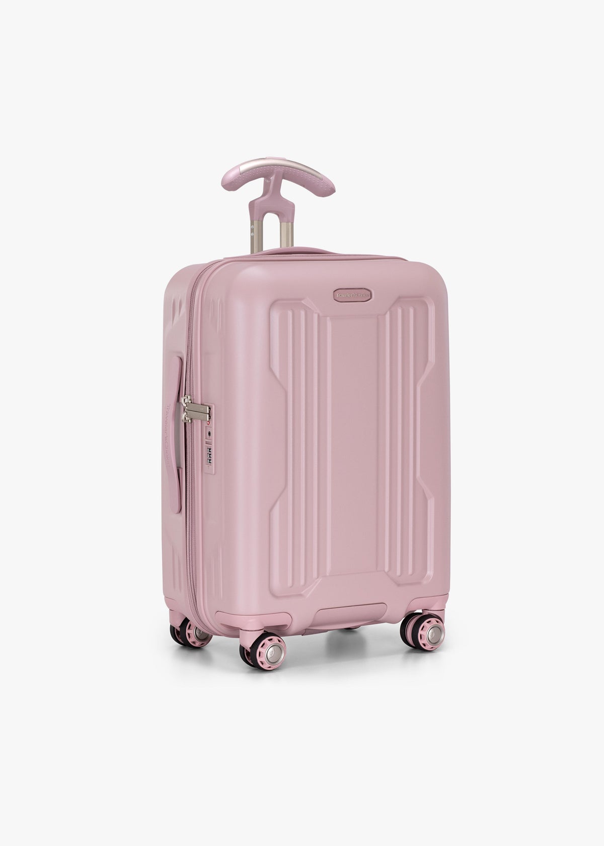 Blush Ultimax II carry-on at a three-quarter angle.