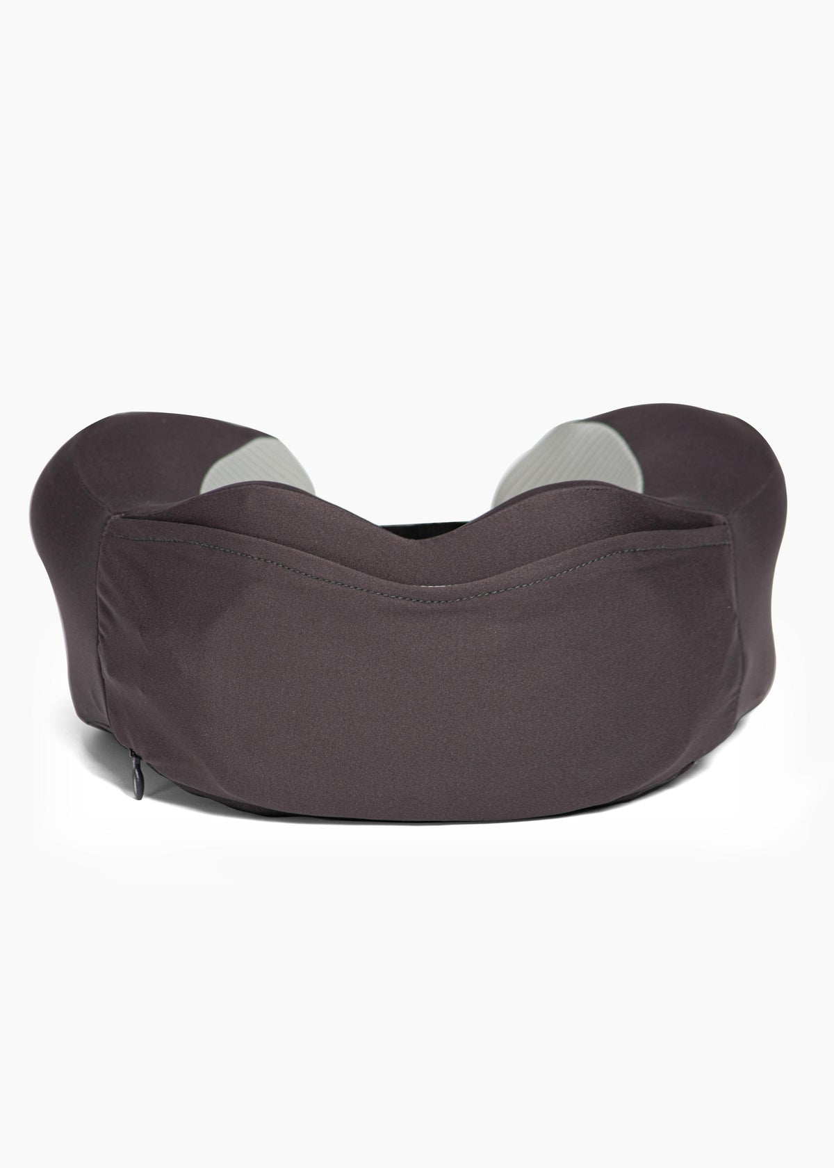 Back of the travel pillow, showing the exterior slip pocket
