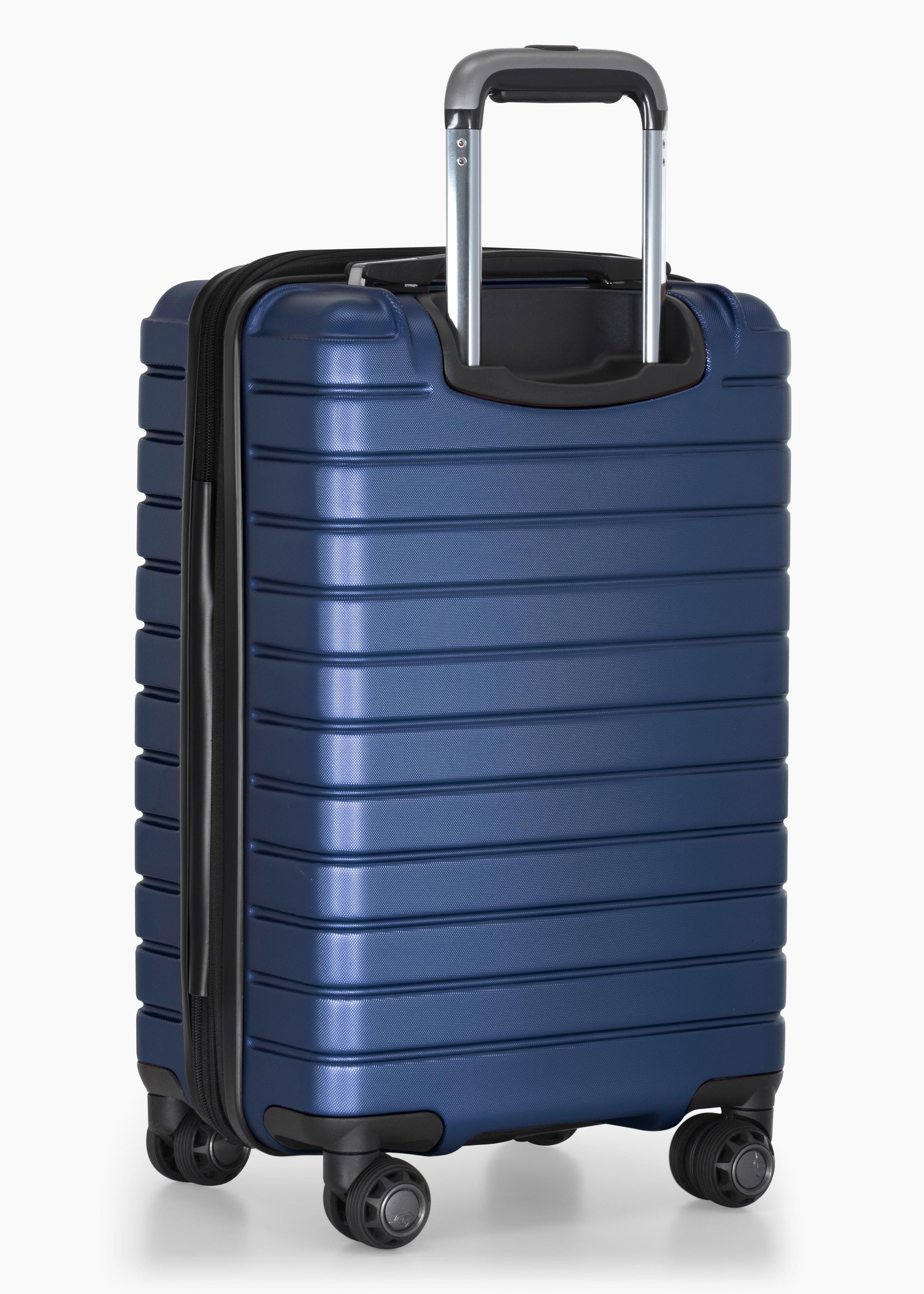 amazonbasics 46 ltrs carry on travel backpack navy Archer Polycarbonate Luggage Set - Carry-On & Large and bottom zip pockets for storing small accessories and essentials AmazonBasics Premium Hardside Luggage
