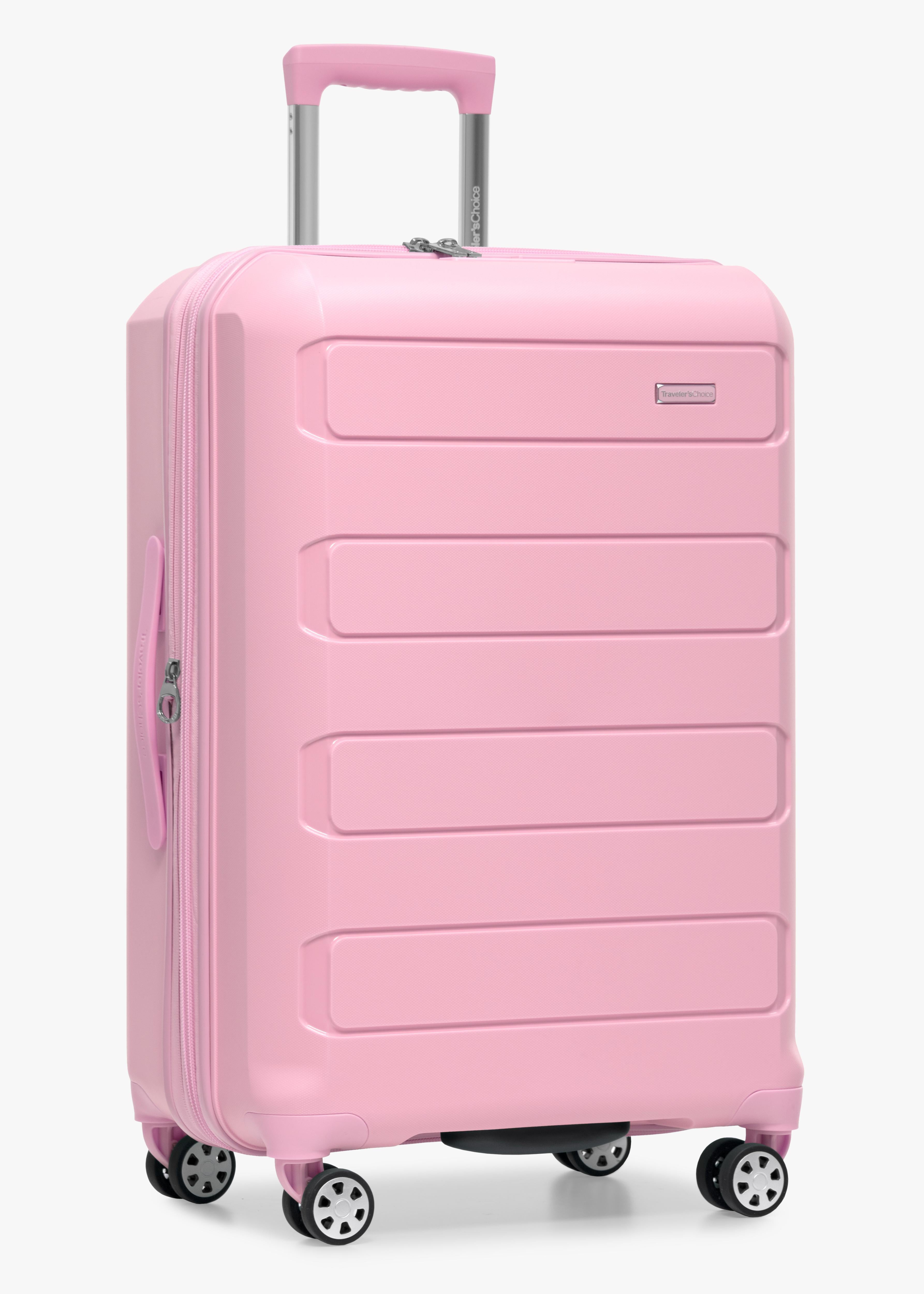 Nagara Walk ピンク 10-01PK Medium Expandable Checked Luggage with Spinner Wheels | Traveler's