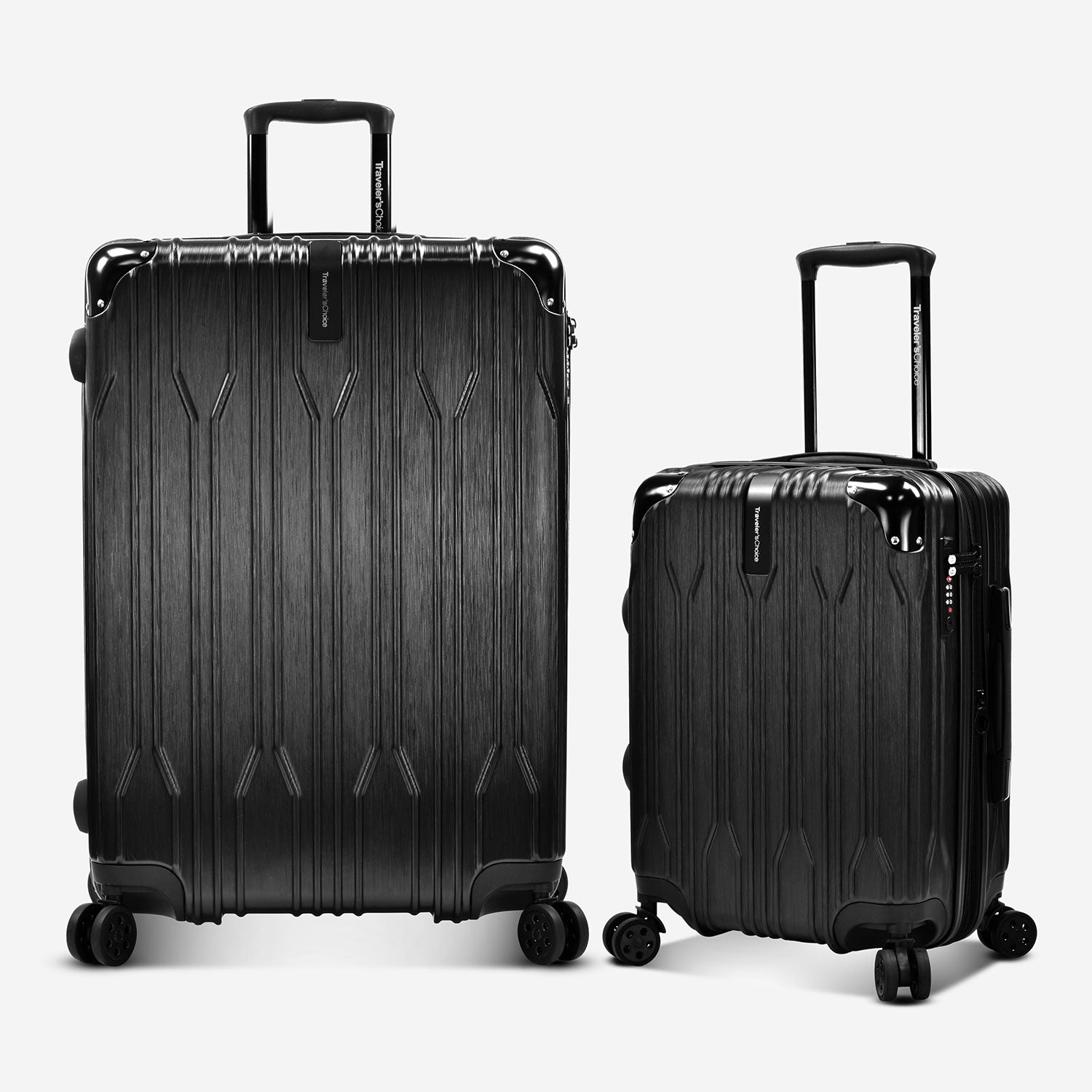 Bell Weather 2 Piece 4 Spinner Wheel Carry On and Large Luggage Suitcase Set
