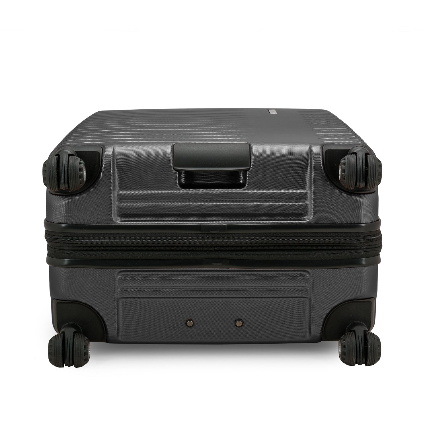 An image of the bottom of the archer luggage with the button handle for easy handling.