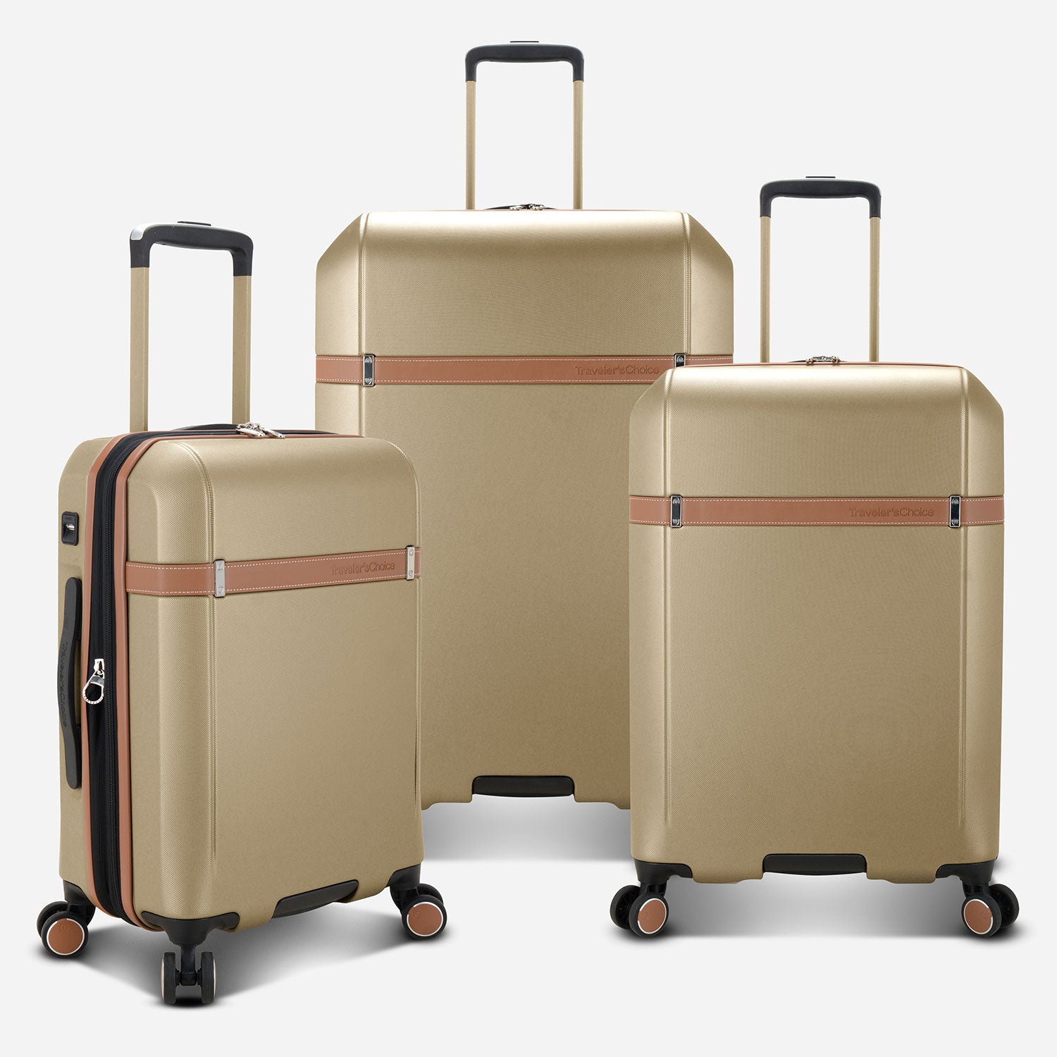 Candlewood 3 Piece Luggage Suitcase Set with 4 Spinner Wheels | Carry On with USB Port, Medium Checked, and Large Checked Suitcase